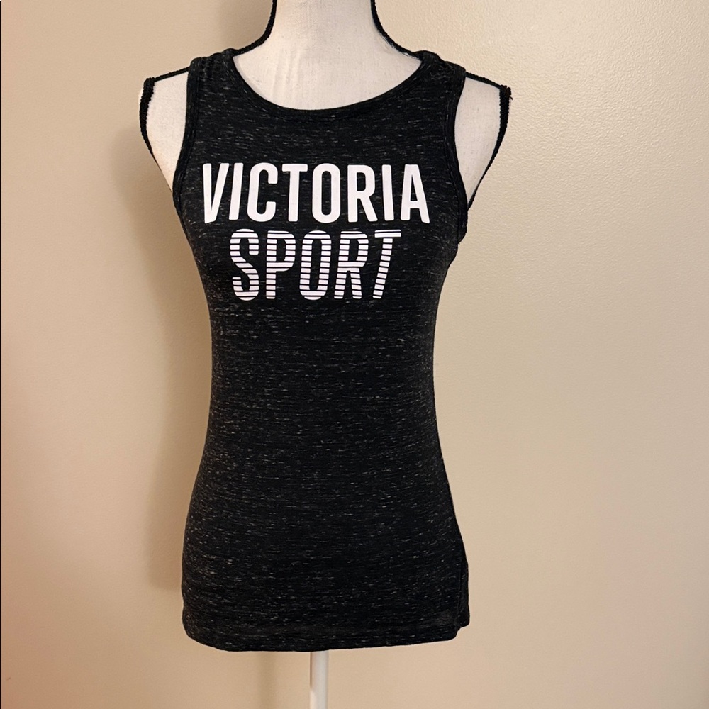 Victoria's Secret Black Muscle Tee With Back Cut Out Detail